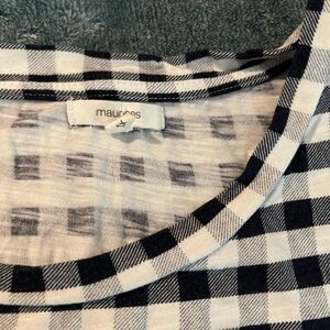 Maurices Black and White Checkered Blouse